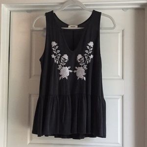 Grey floral top